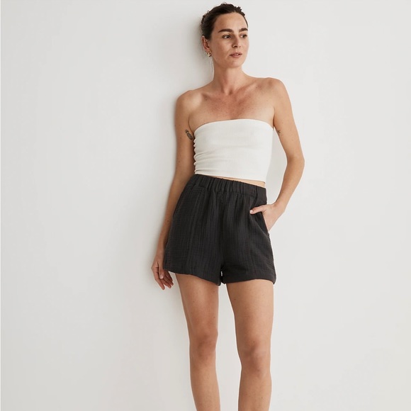 Madewell Lightspun Easy Pull-On Shorts size XXS gray black coal - Picture 3 of 5
